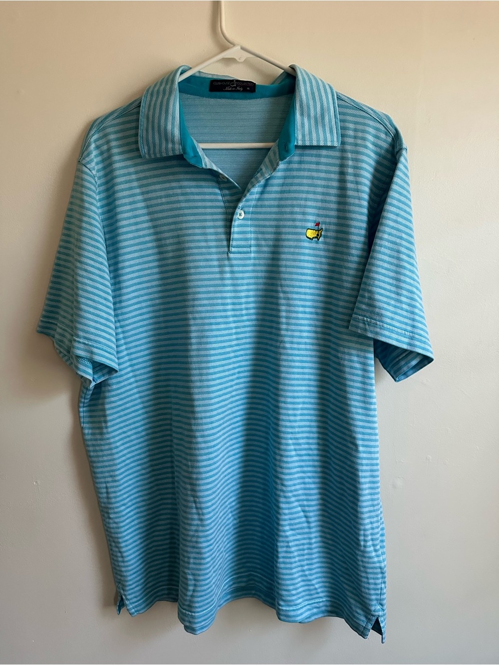 Masters Clubhouse Collection embroidered logo. Golf polo. XL made in Italy